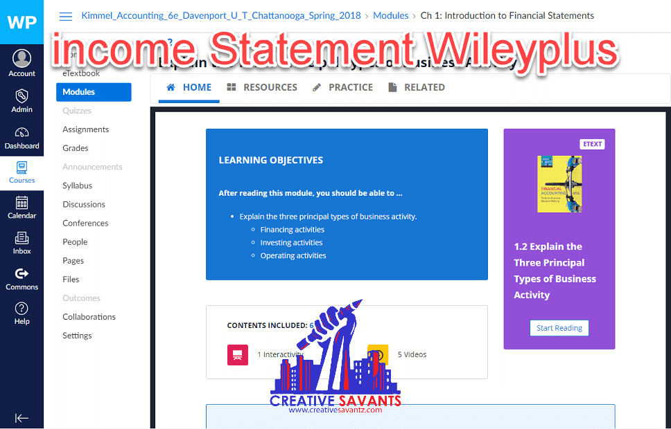 income statement wiley plus