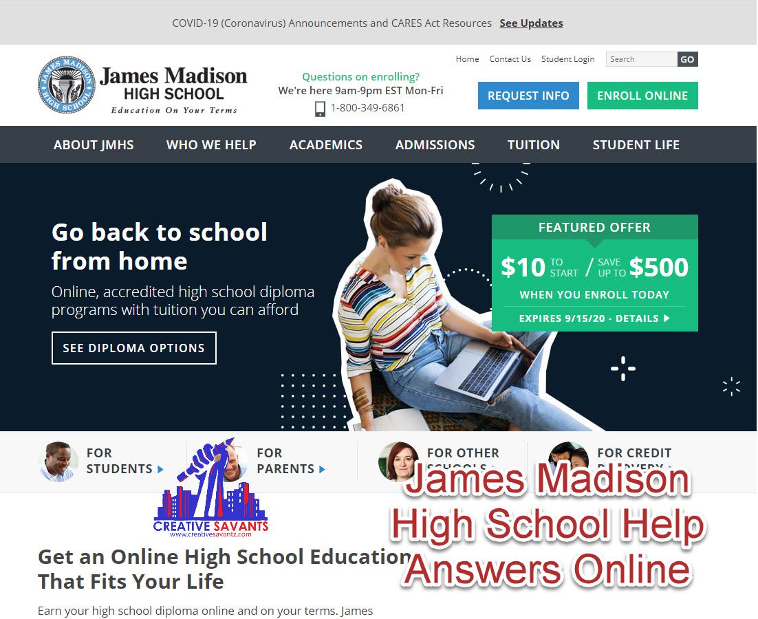 James Madison High School Help Answers Online