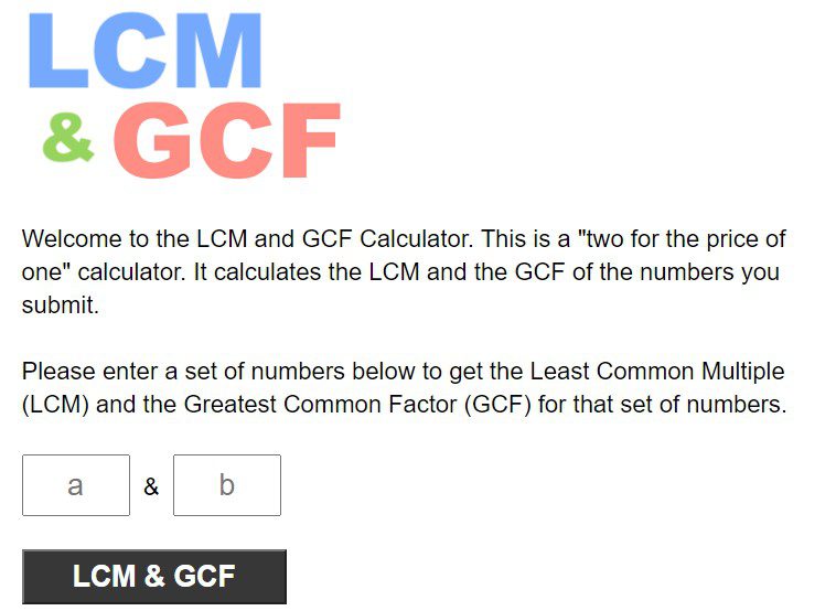 LCM & GCF