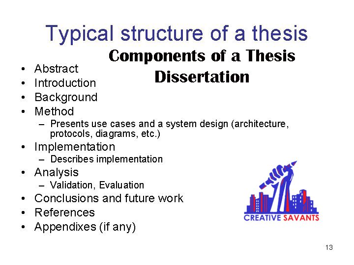 Components of a thesis