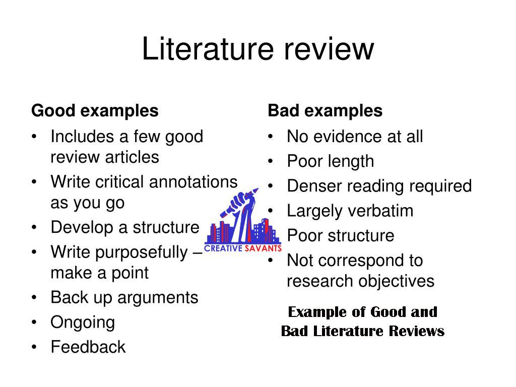 what makes a literature review good