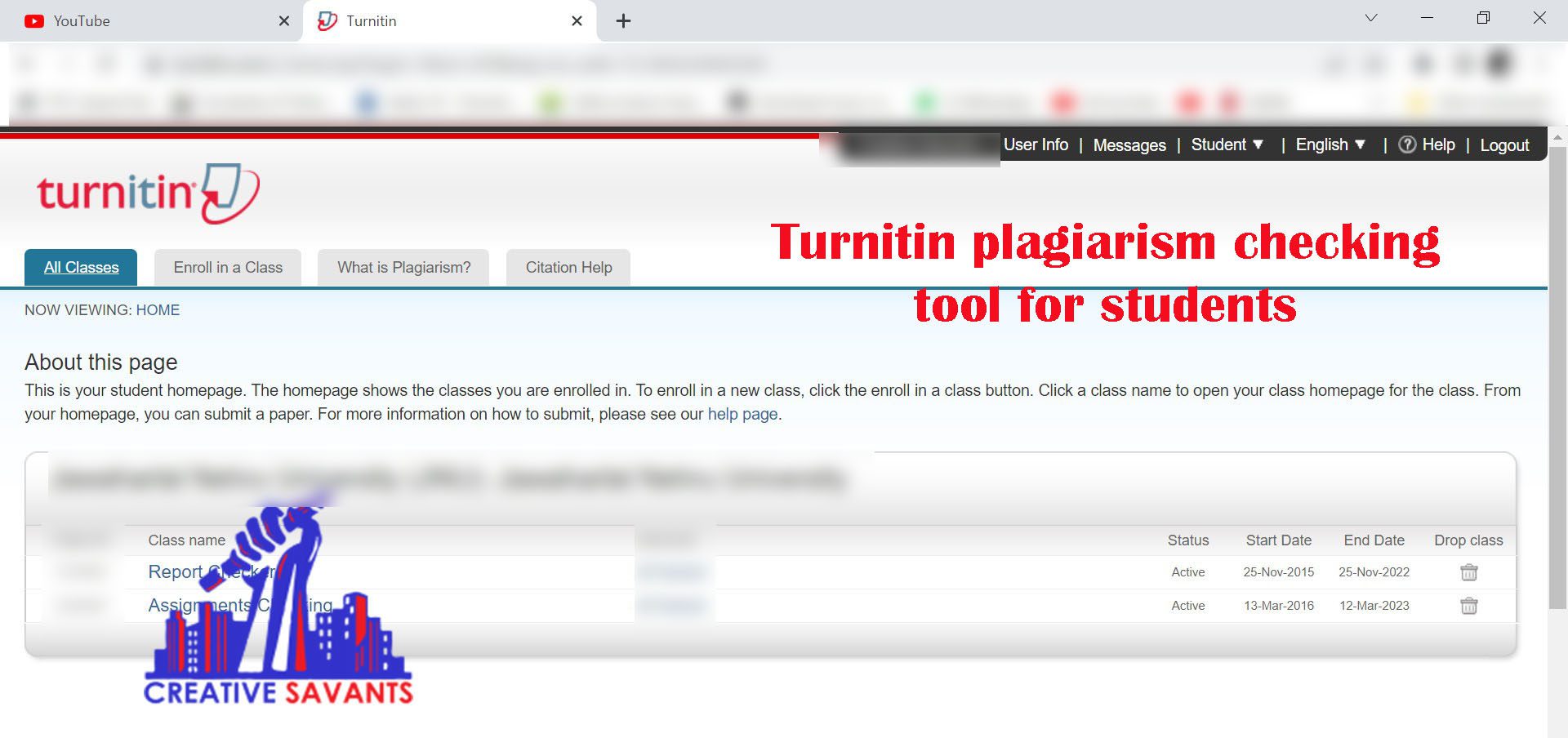 turnitin plagiarism checking software