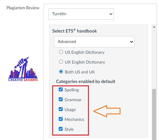 how to enable e-rater dictionary