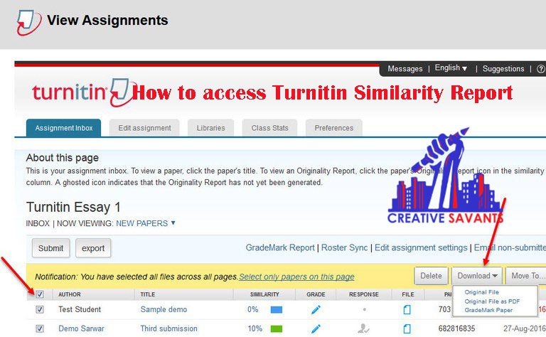 How to access turnitin similarity report