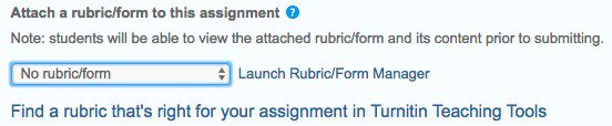rubric for Turnitin assignments