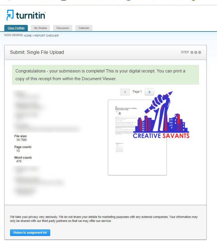 How to upload file on Turnitin