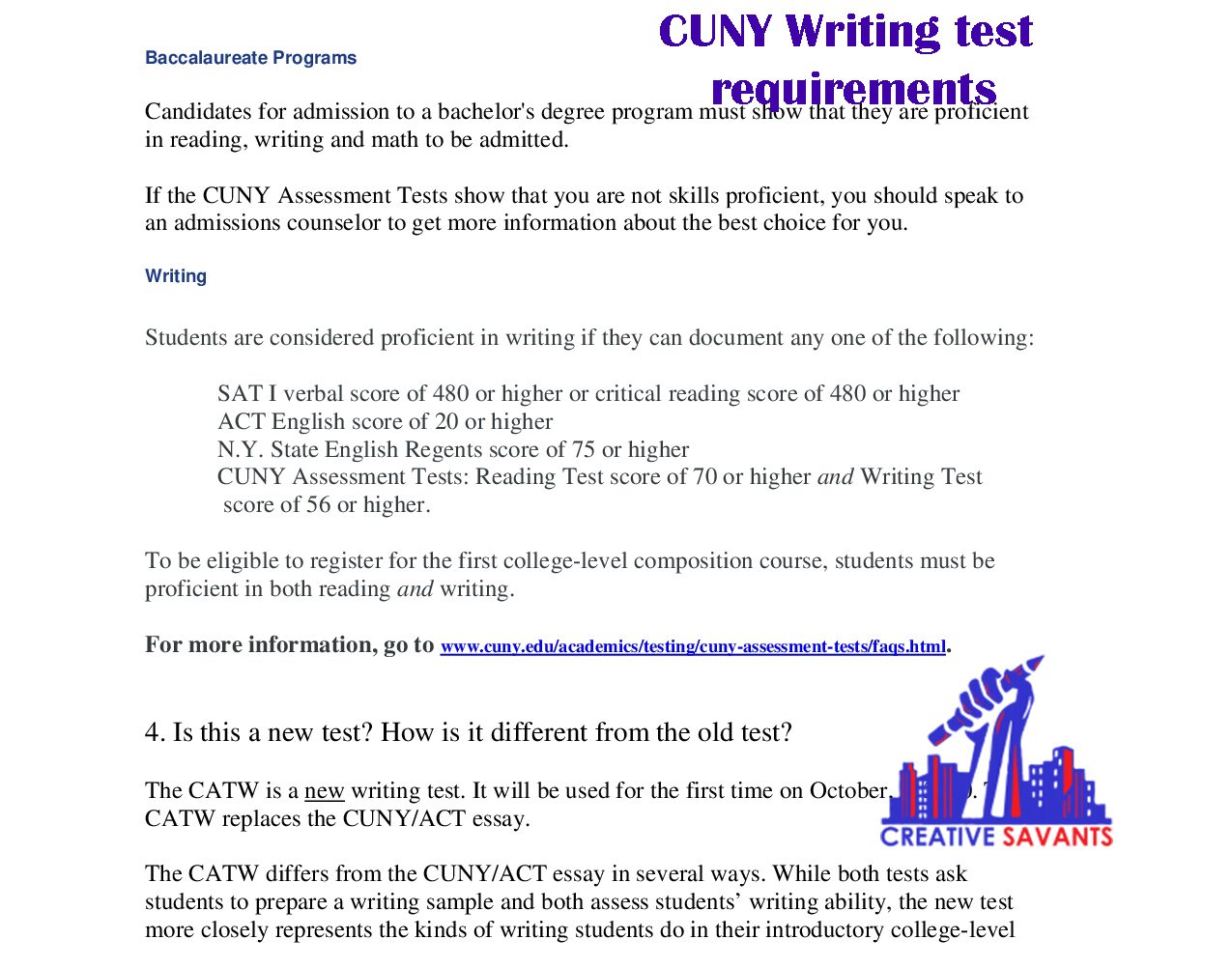 CUNY writing test sample