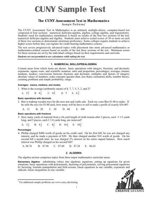 CUNY sample test