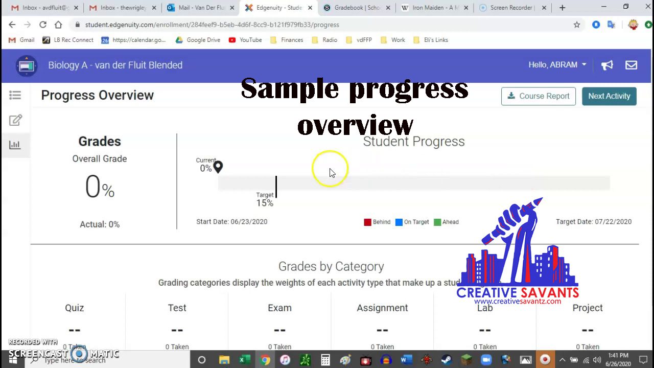 edgenuity biology progress overview