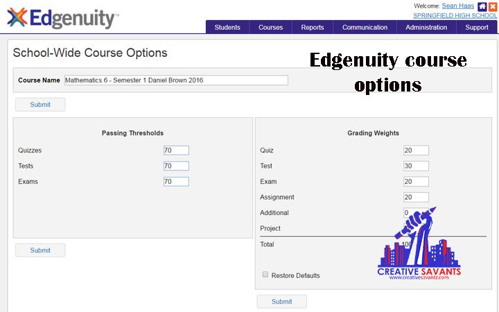 edgenuity course options