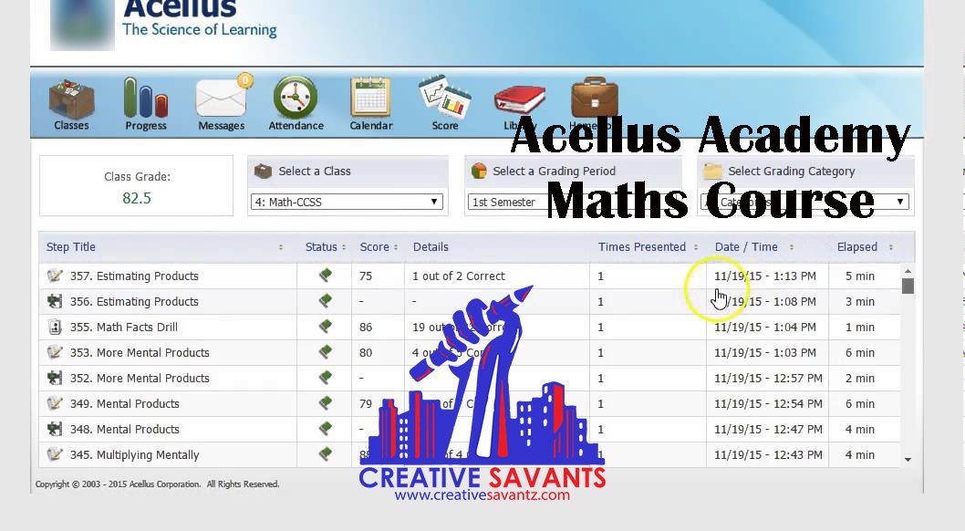 Acellus Academy maths course