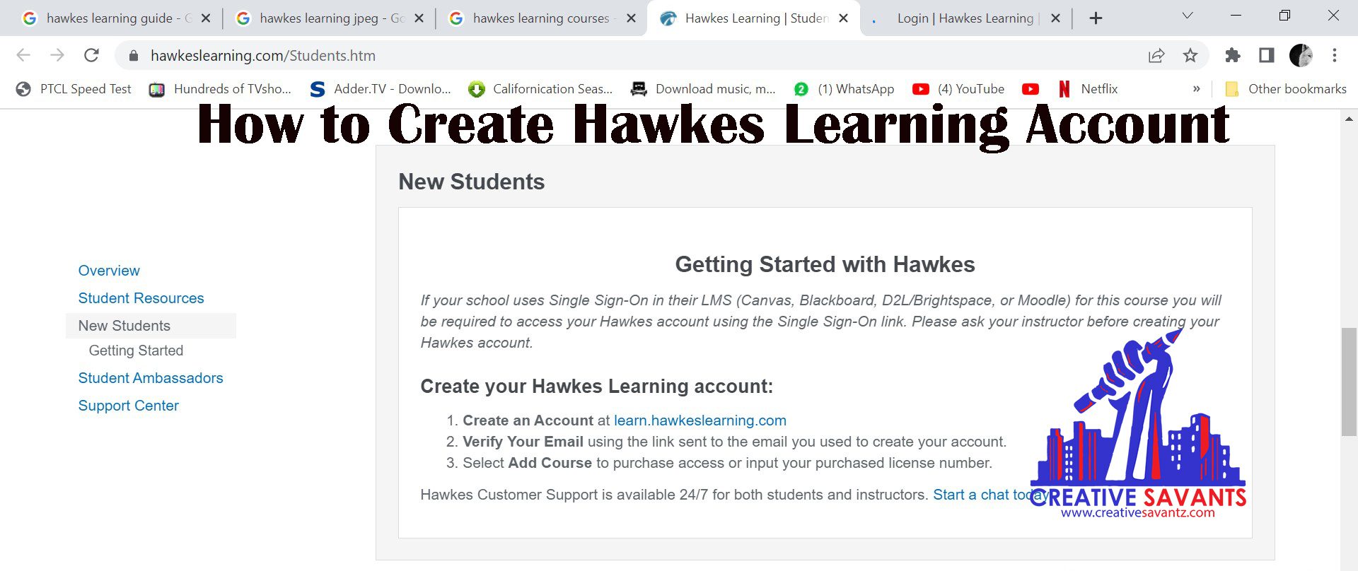How to create Hawkes Learning account