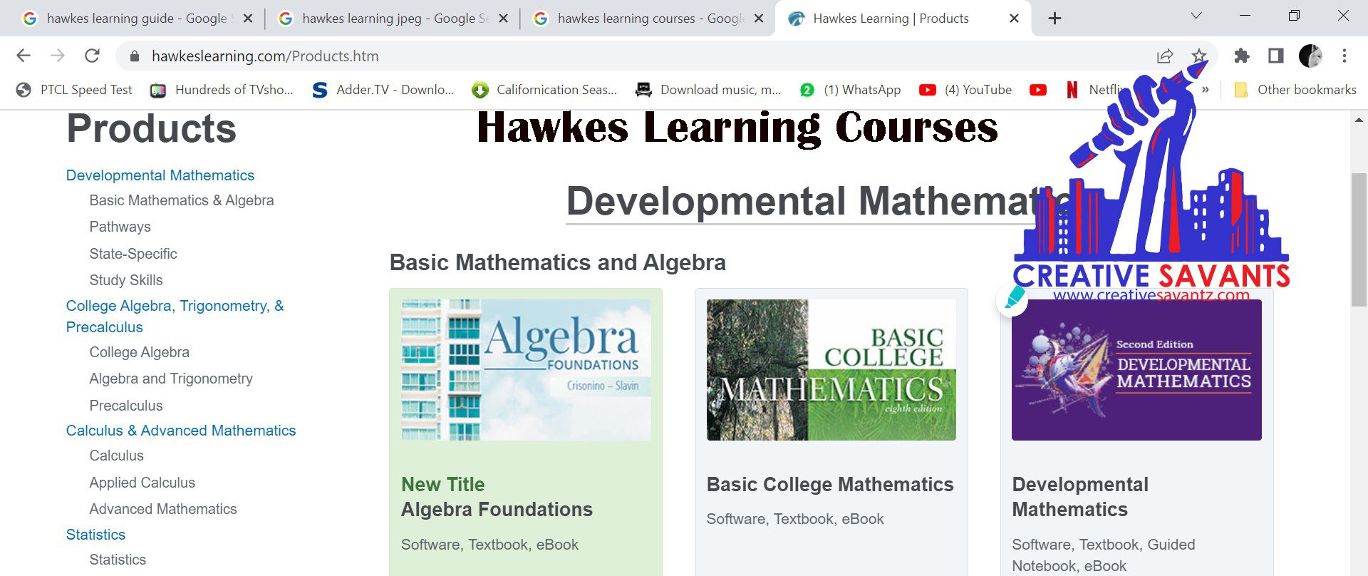 Hawkes Learning courses