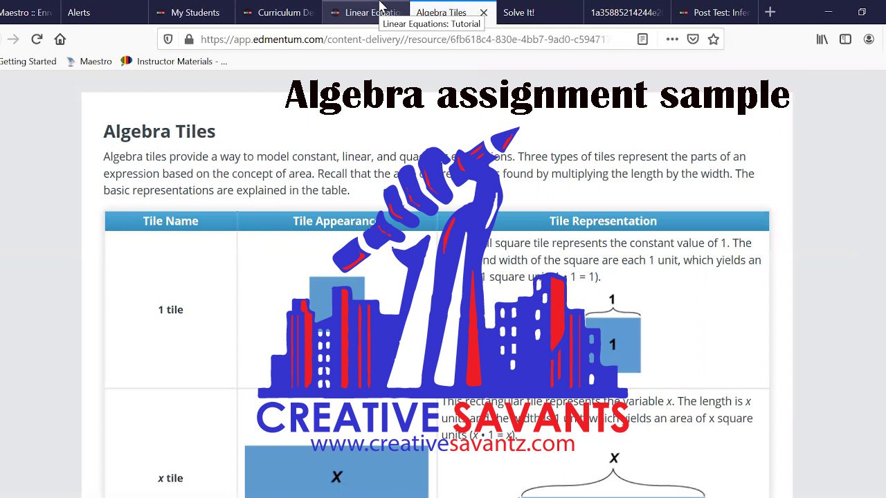 Edmentum algebra sample