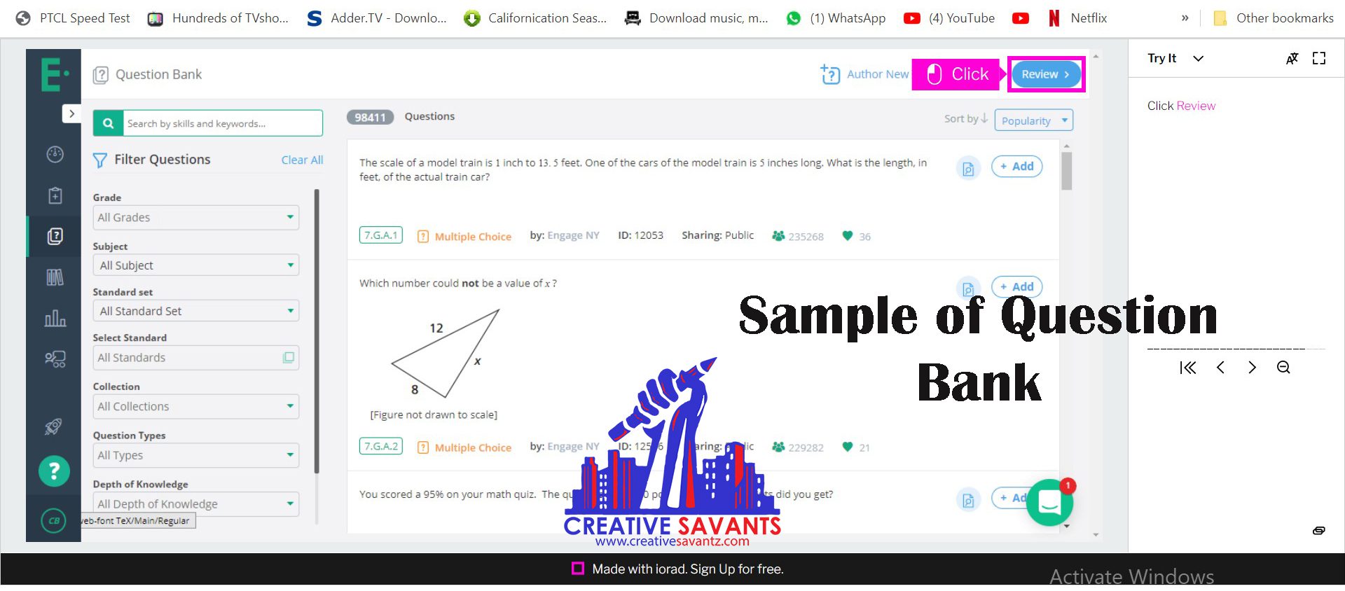 Edulastic test sample