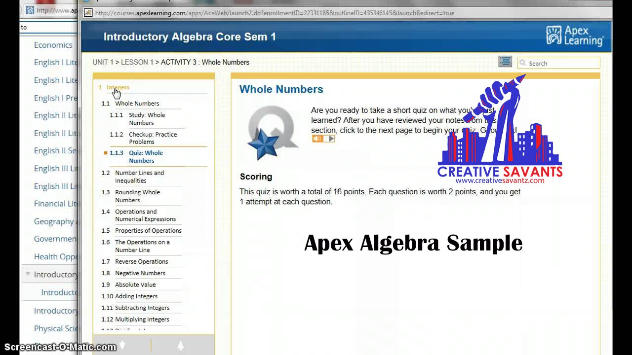 apex algebra