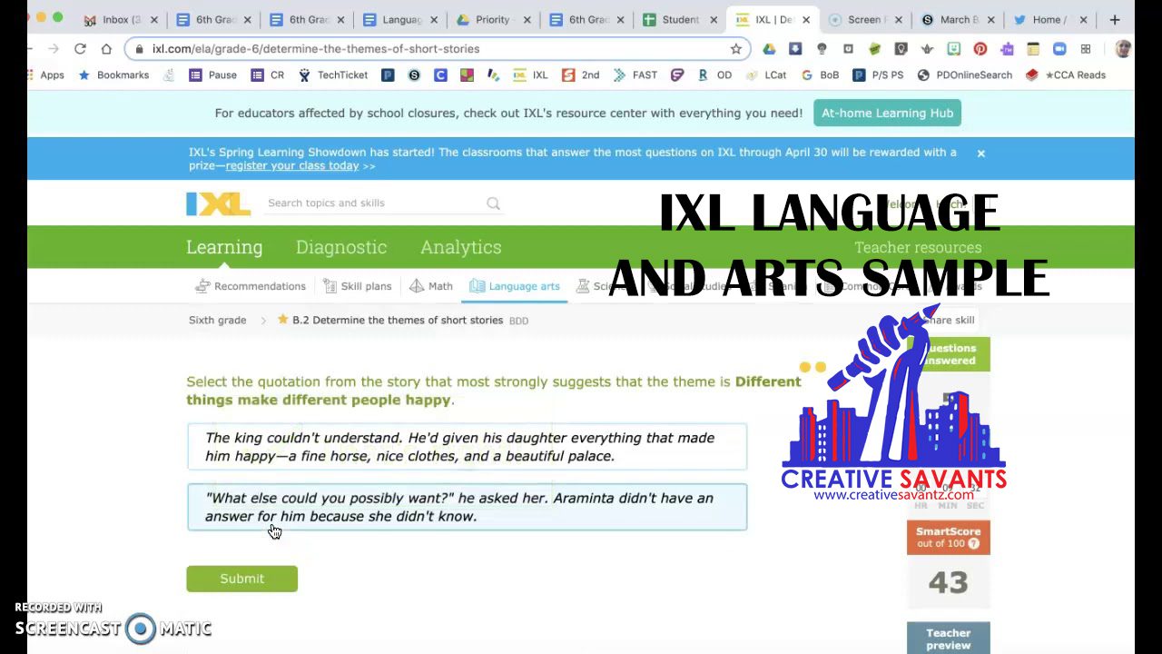 IXL language and arts answer keys