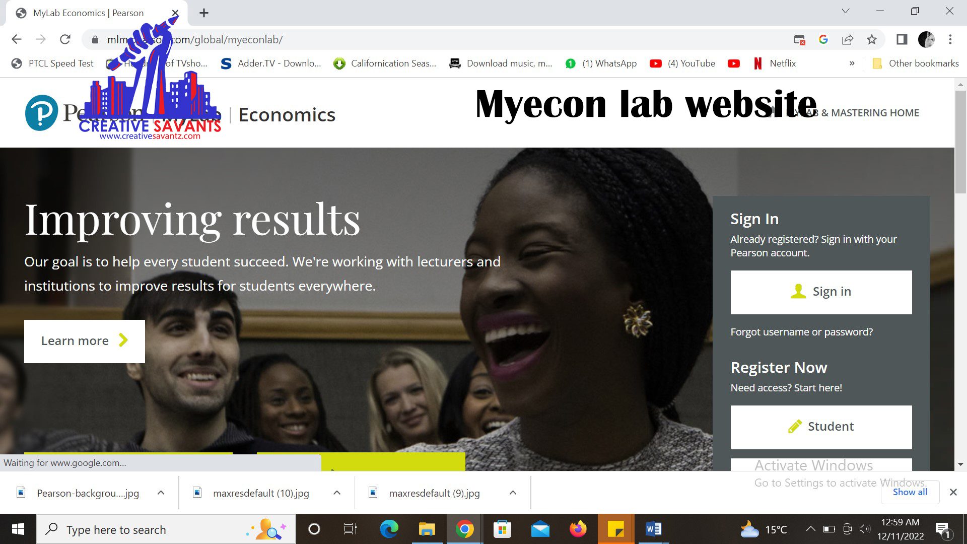 Myeconlab website