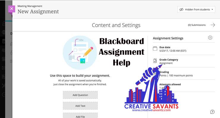 Blackboard assignment help