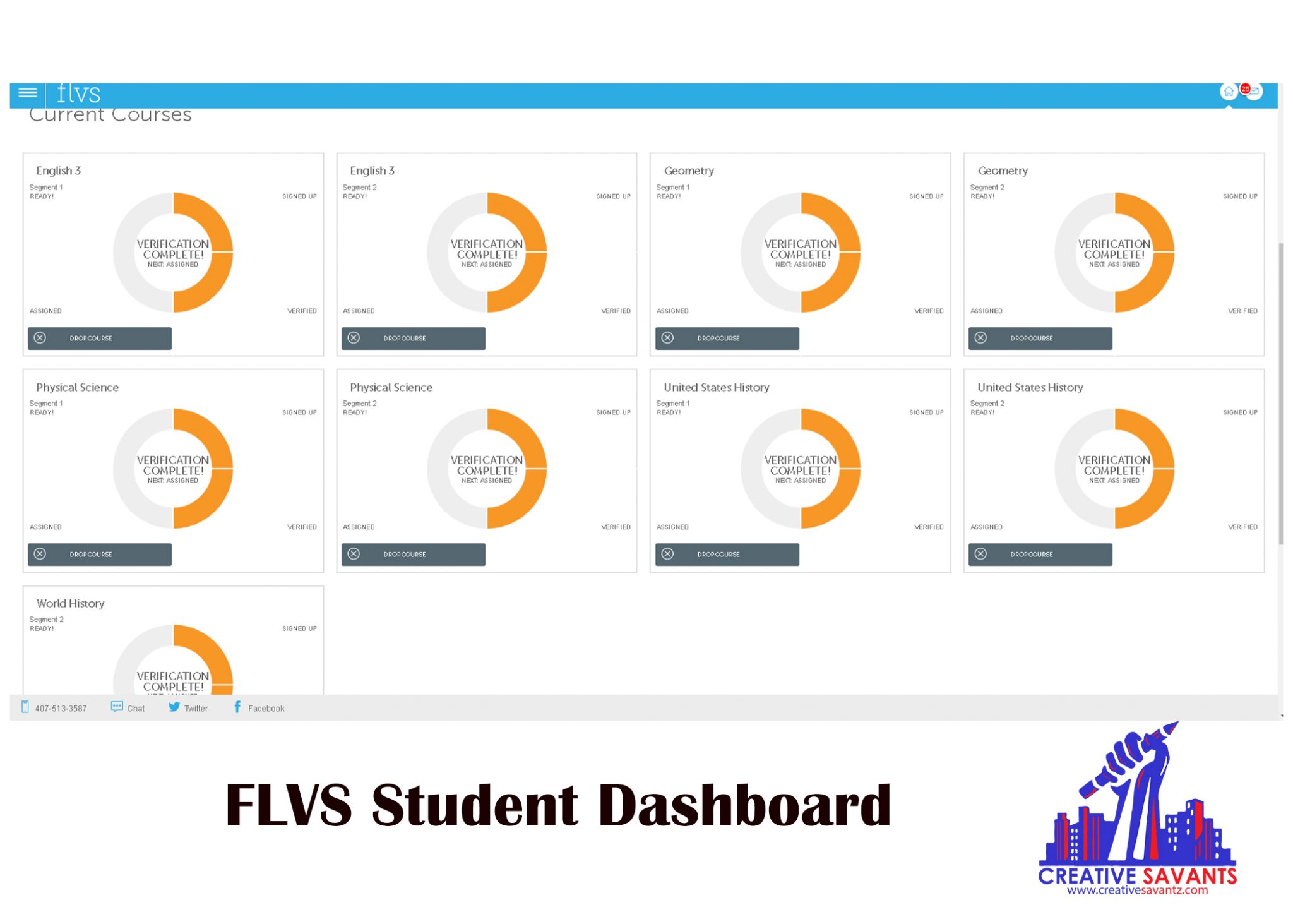FLVS student dashboard